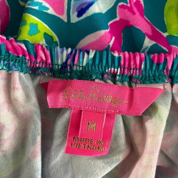 Lilly Pulitzer Lana‎ Top Maldives Green Turtle Wave Medium Off Shoulder CJ-1631 - Picture 8 of 11